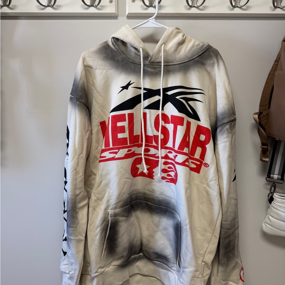 THRIFTED Hellstar XL Men's Black and White Hoodie